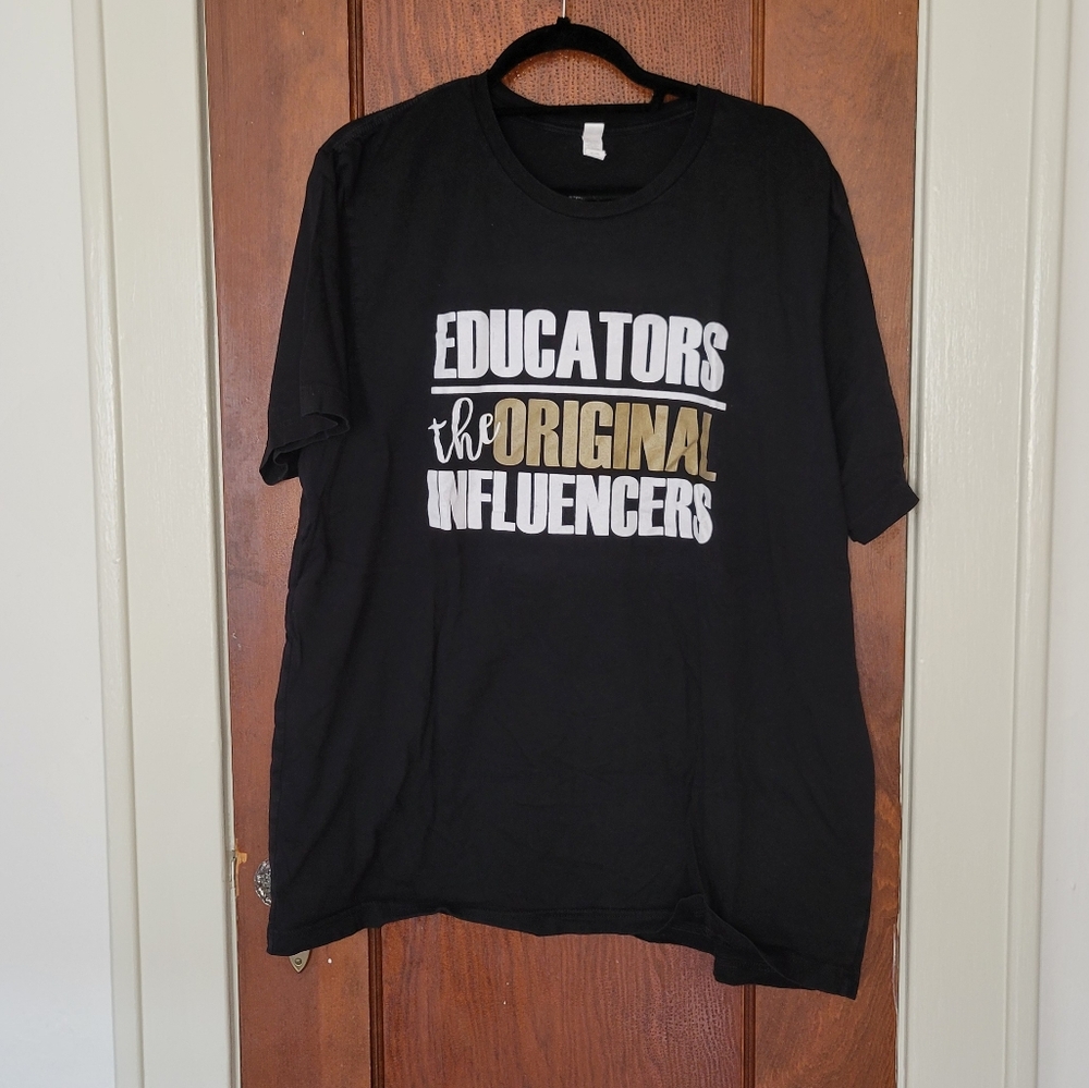 Black Trendy Teacherz T-Shirt - Educators the Original Influencers Size 2X